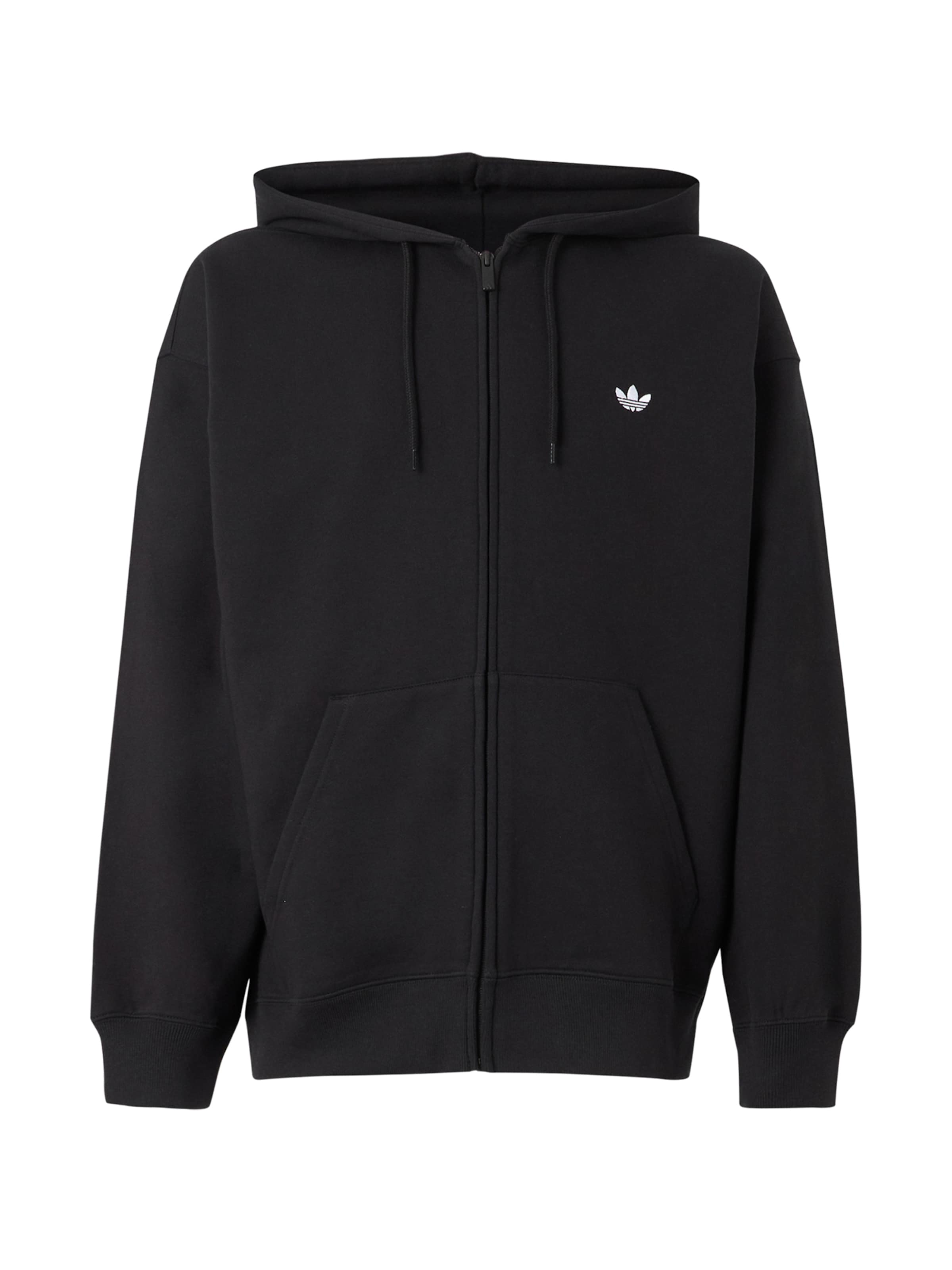 ADIDAS ORIGINALS Суичъри с качулка 'Trefoil Essentials' в черно: отпред