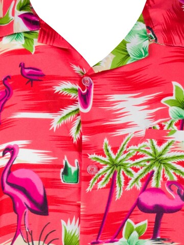 King Kameha Shirt 'Flamingos' in Rot