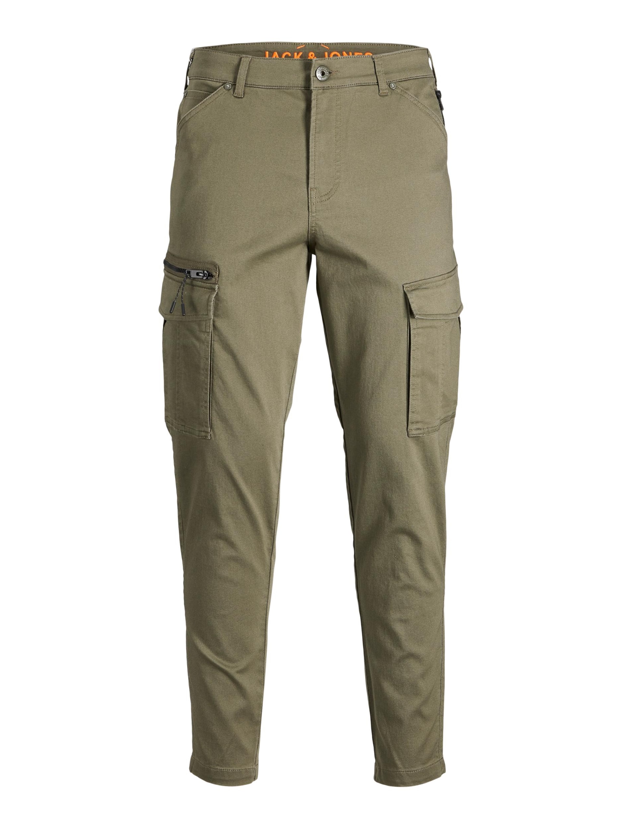 JACK & JONES Tapered Cargo Pants 'JJIAce JJDex' in Green: front