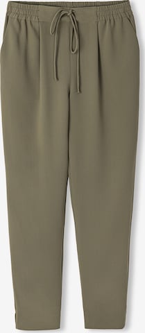 Ipekyol Tapered Pleat-Front Pants in Green: front
