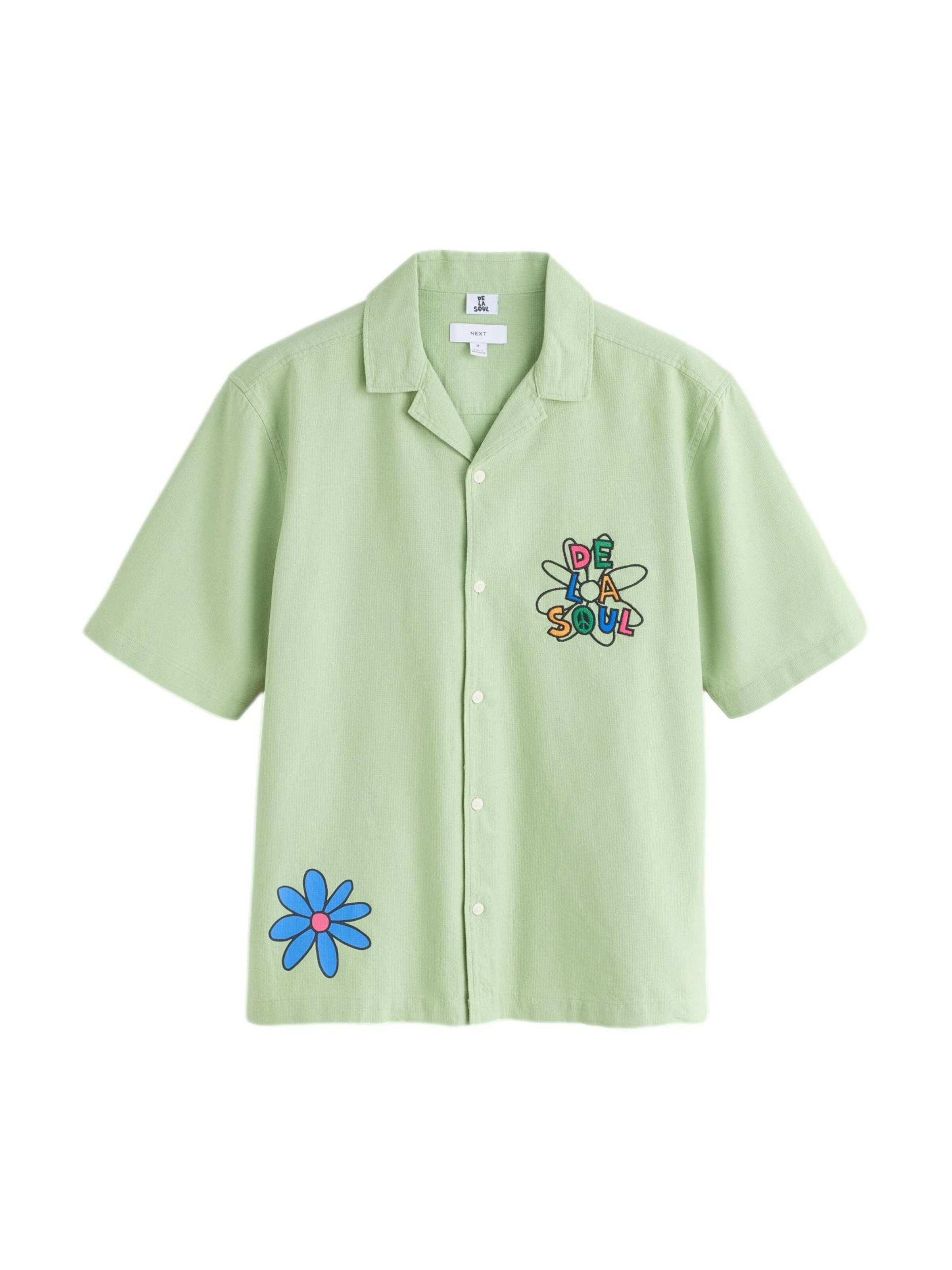 Next Chemise en vert clair / rose clair / noir, Vue avec produit