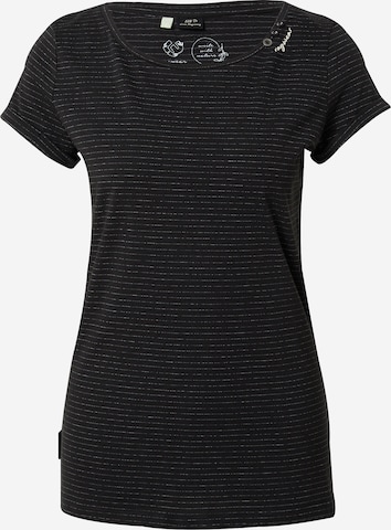 Tricou 'FLORAH' de la Ragwear pe negru: față