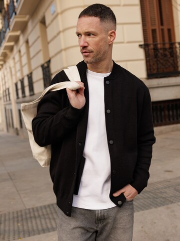 DAN FOX APPAREL Knit Cardigan 'David' in Black