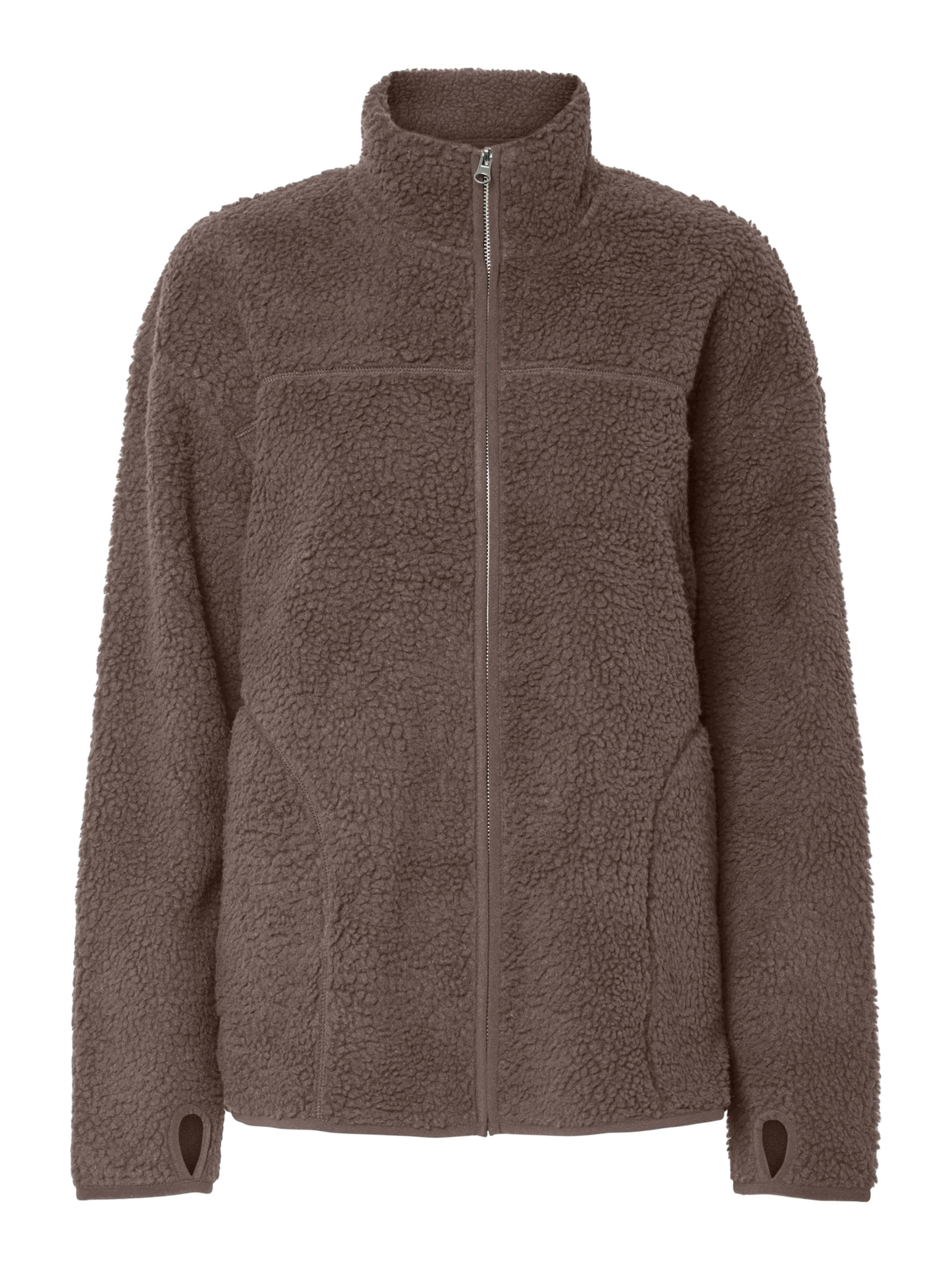 PIECES Fleece jacket 'PCSadia' in Brown: front