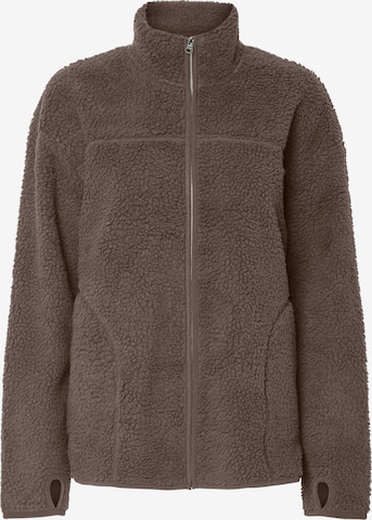 PIECES Fliisjakk 'PCSADIA', värv pruun: eest vaates