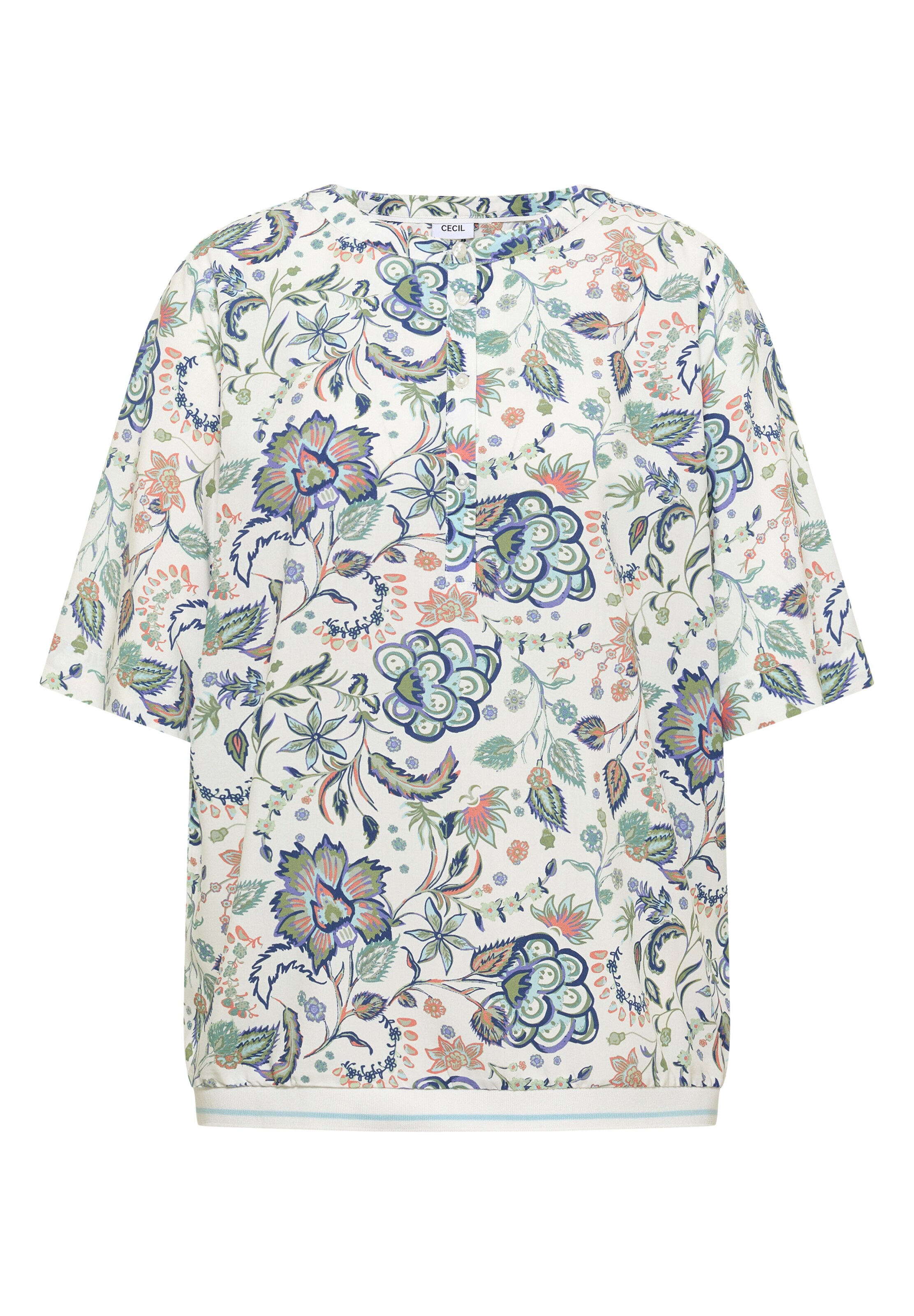 CECIL Shirt in XXXL in pastellblau / mint / weiß, Produktansicht