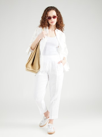 Sisley Regular Trousers with creases in White