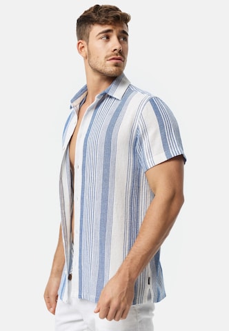 INDICODE JEANS Regular fit Overhemd 'Cosby' in Blauw: voorkant