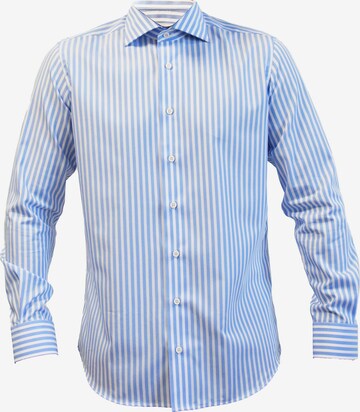 Black Label Shirt Regular Fit Streifenhemd 'TRAVEL' in Blau: predná strana