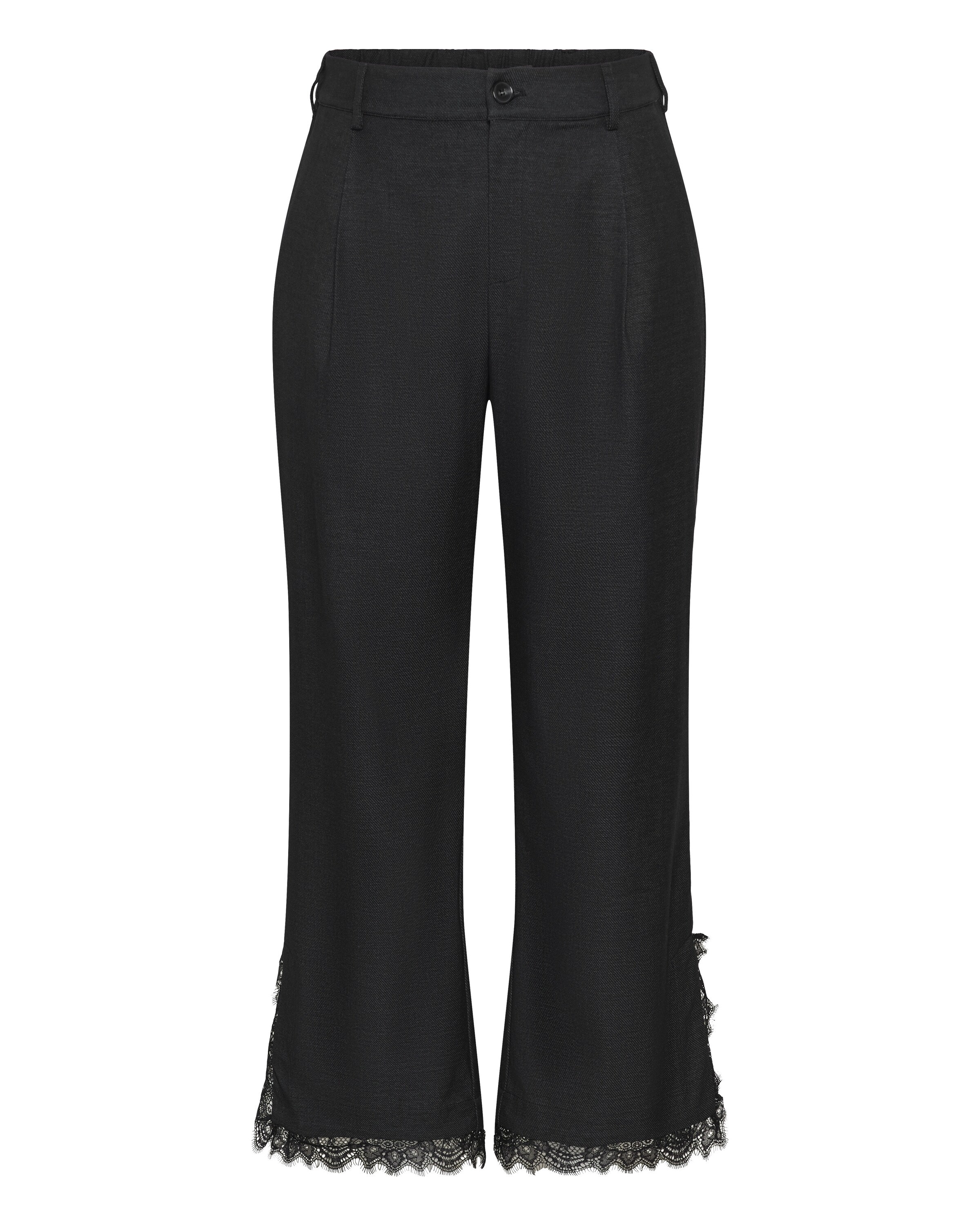KAFFE CURVE Wide leg Broek 'Abby' in Grijs: voorkant