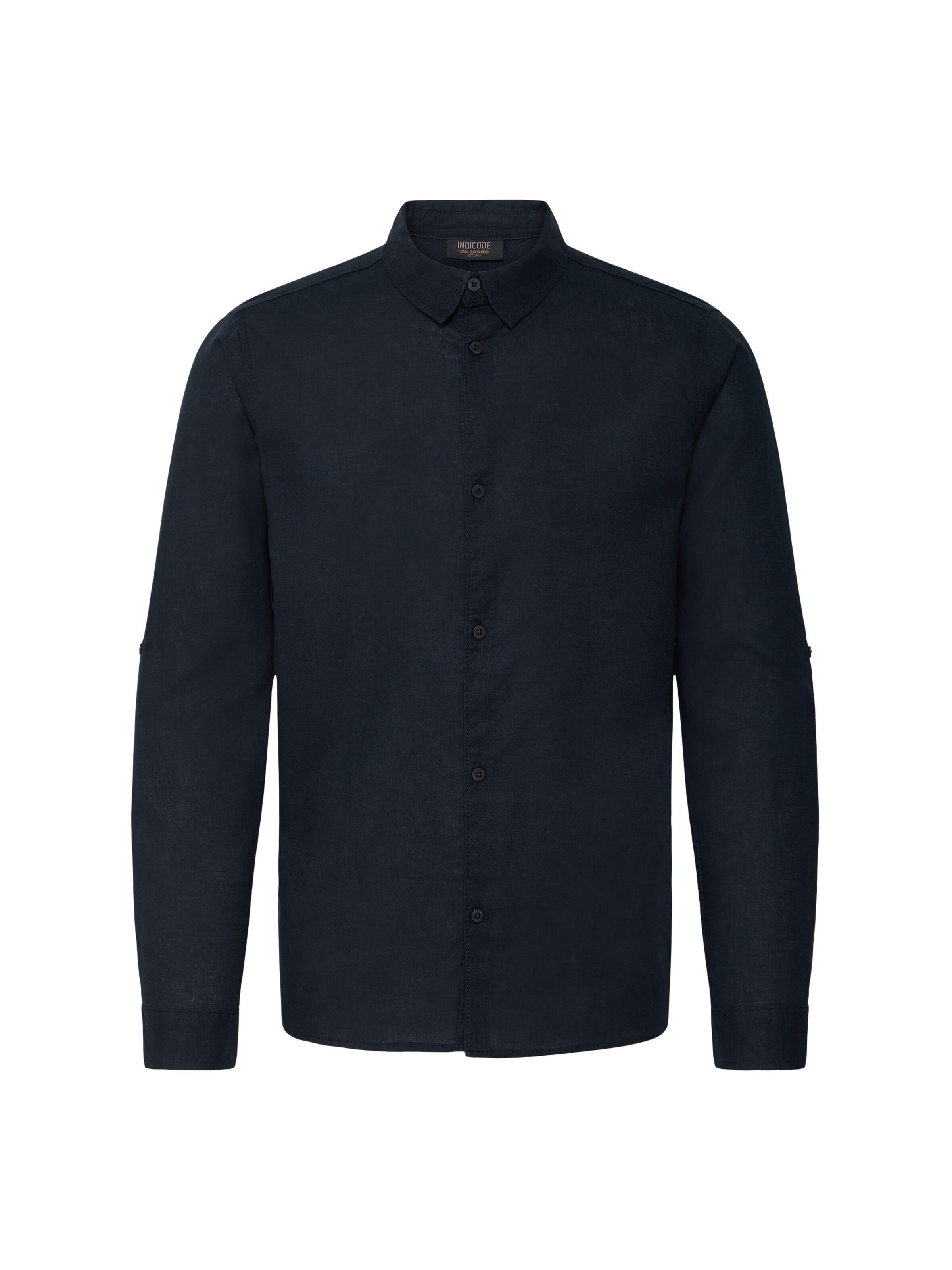 INDICODE JEANS Button Up Shirt ' IDMonko ' in Black: front
