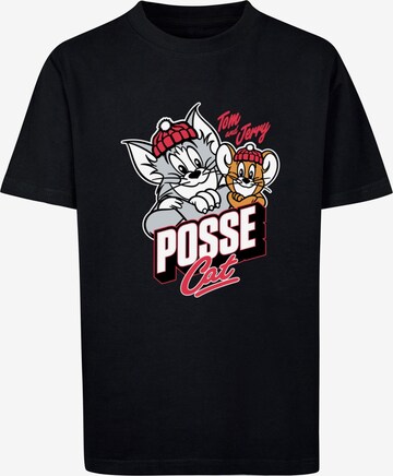 ABSOLUTE CULT Shirt 'Tom And Jerry - Posse Cat' in Zwart: voorkant
