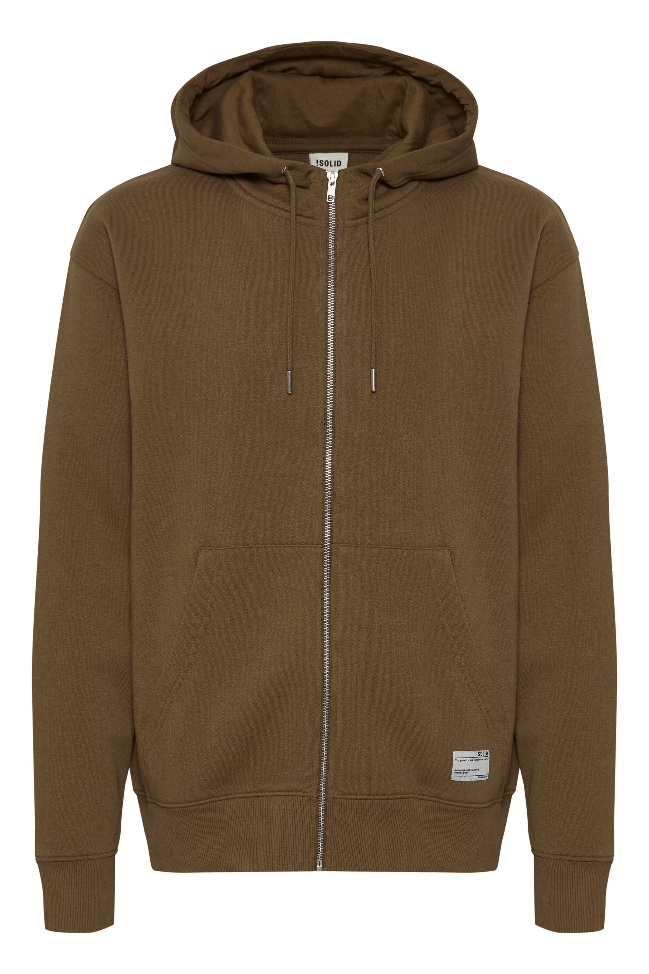 !Solid Sweat jacket 'Lenz ' in Brown: front