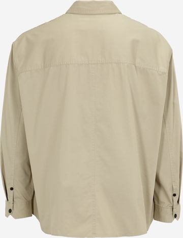 Calvin Klein Jeans Plus Comfort fit Button Up Shirt in Beige