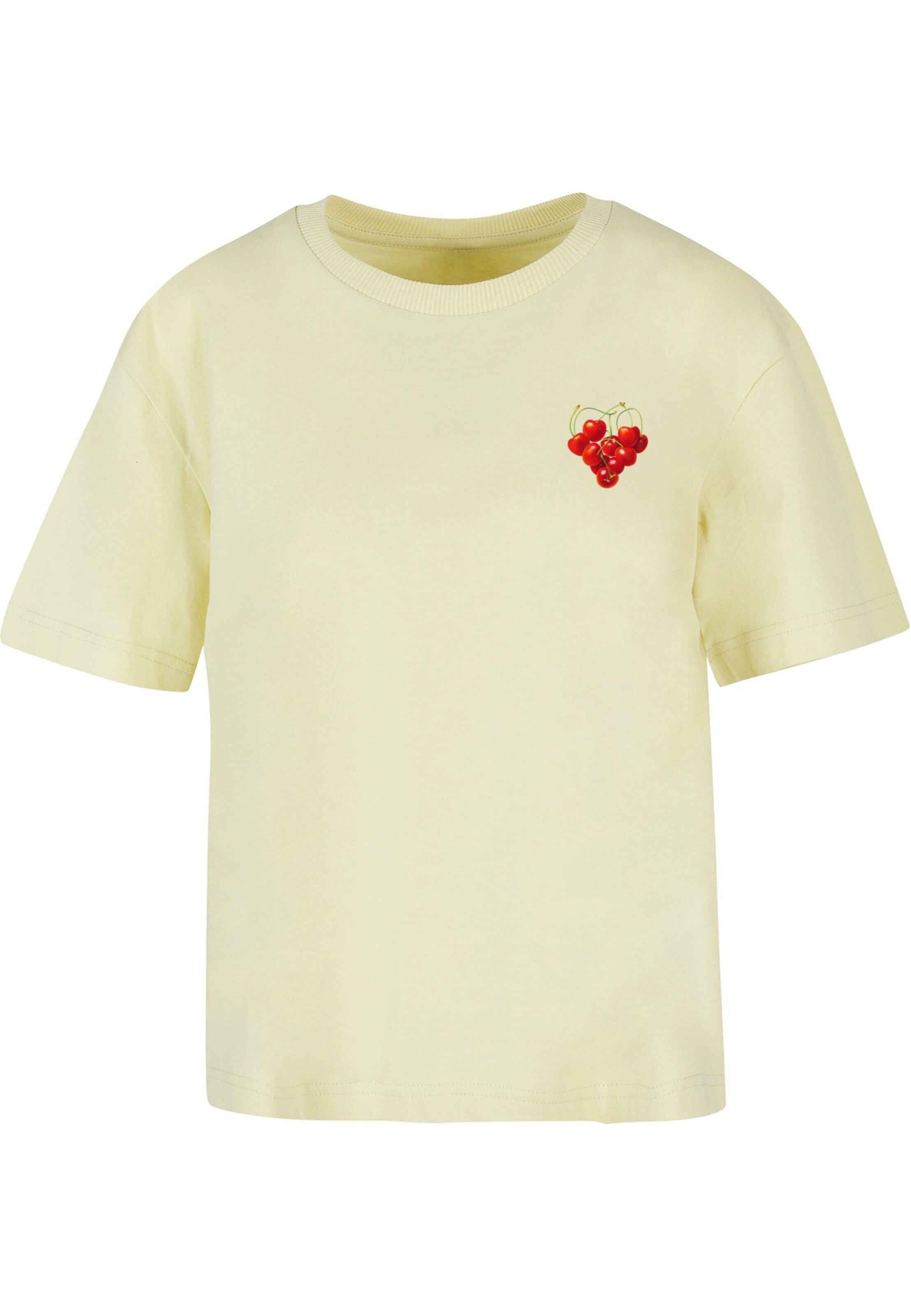Maglietta 'Cherrie Lovers' di Miss Tee in giallo: frontale