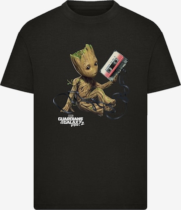 F4NT4STIC Shirt 'Marvel Guardians Of The Galaxy Vol2 Groot Tape' in Zwart: voorkant
