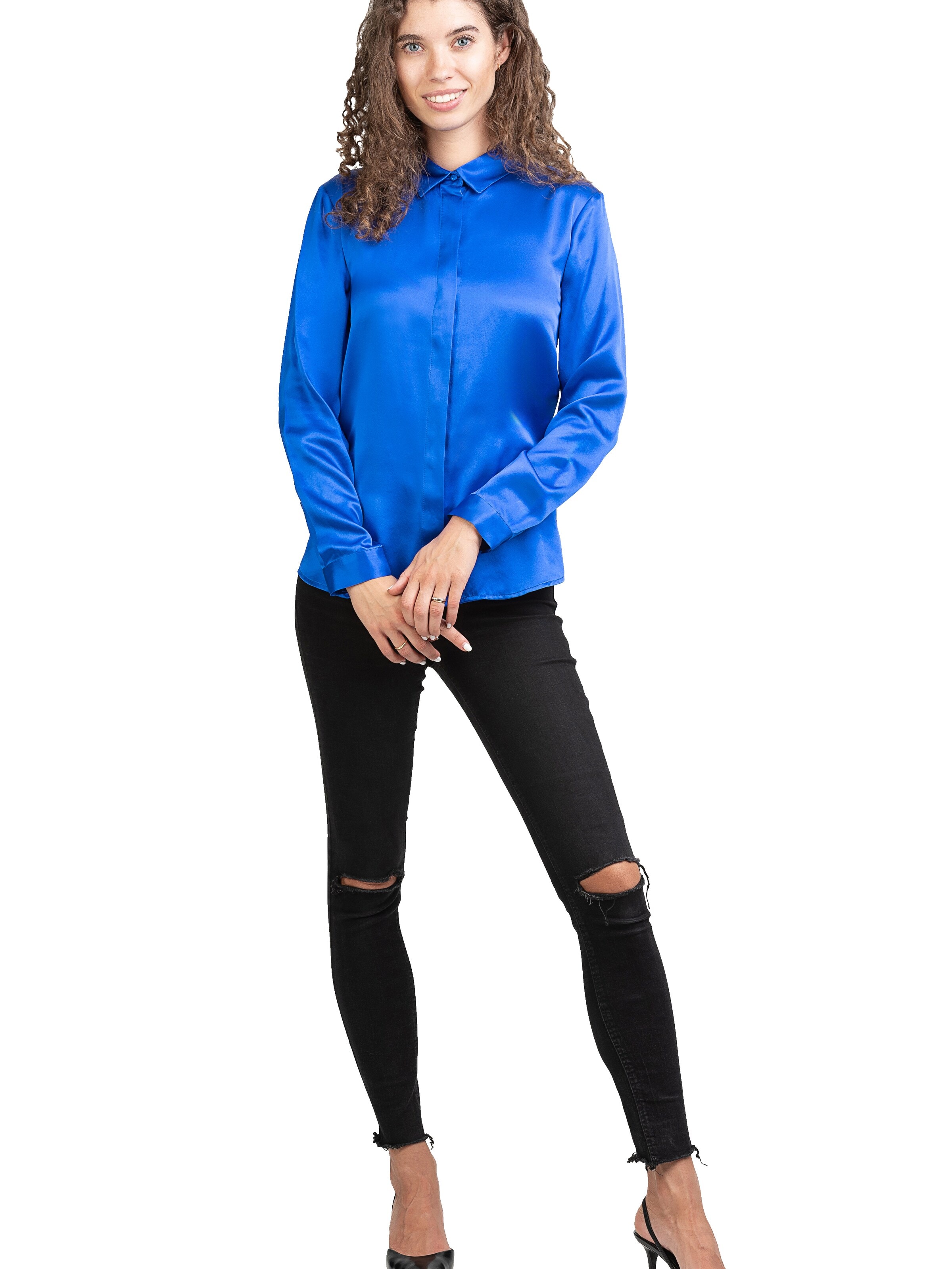 Posh Gear - Blusa 'Seidenbluse Camicia da Donna' en azul: frente