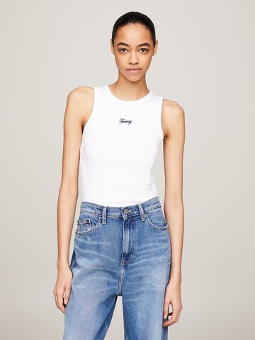 Tommy Jeans Curve Top in Wit: voorkant
