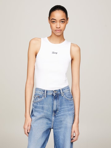 Tommy Jeans Curve Top in White: front