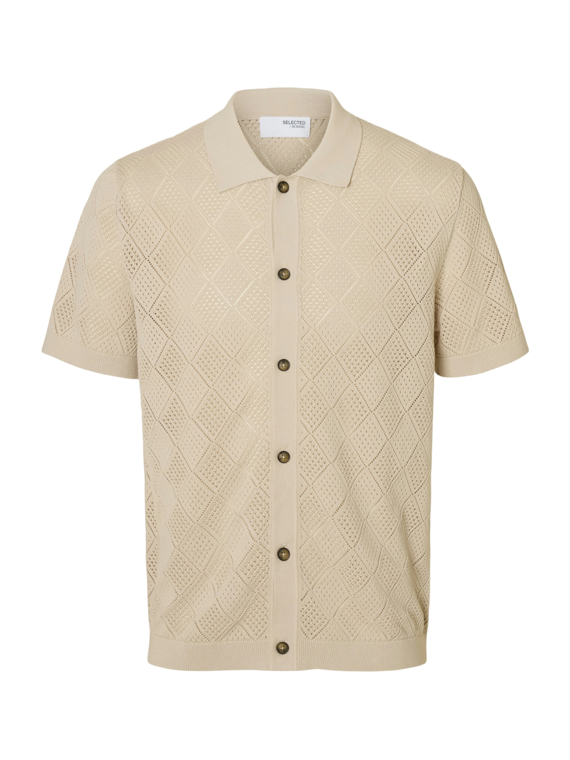 Vestes en maille 'SLHARCO' SELECTED en beige : devant