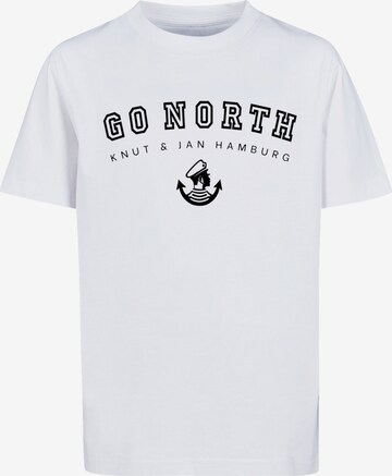 T-Shirt 'Go North Knut & Jan Hamburg' F4NT4STIC en blanc : devant