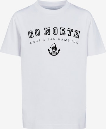 F4NT4STIC Shirt 'Go North Knut & Jan Hamburg' in Wit: voorkant