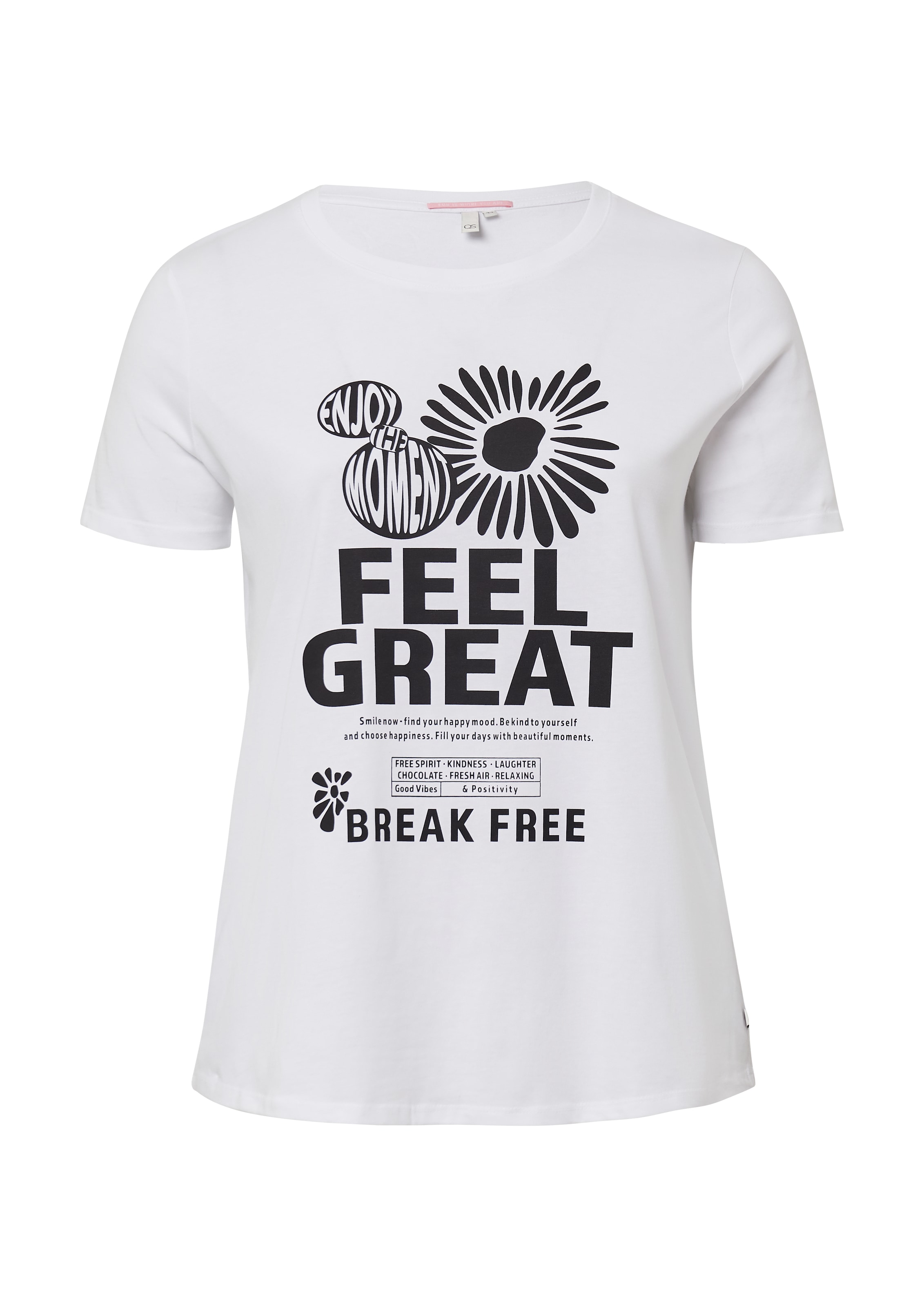 T-shirt QS en blanc : devant