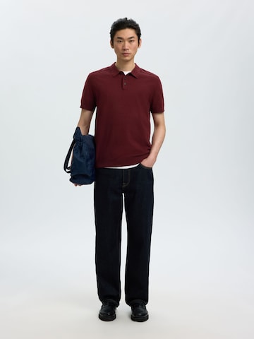 Pull-over 'SLHBerg' SELECTED en rouge
