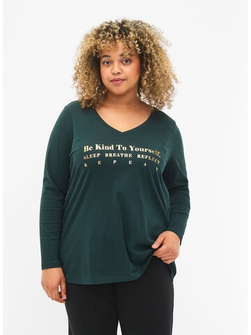 T-shirt 'MALMA' Zizzi en vert : devant