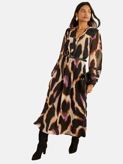 love & roses Kleita, krāsa - brūns / gaiši brūns / tumši brūns / ceriņu, Preces skats