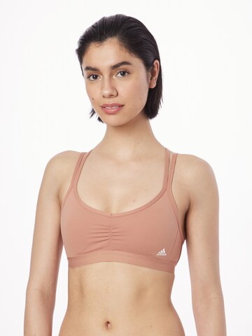 ADIDAS SPORTSWEAR Bralette Sports bra 'Essentials Light-Support' in Brown: front