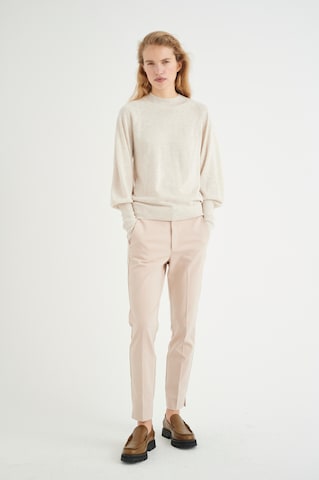 InWear Slim fit Pleat-Front Pants 'Zella' in Beige