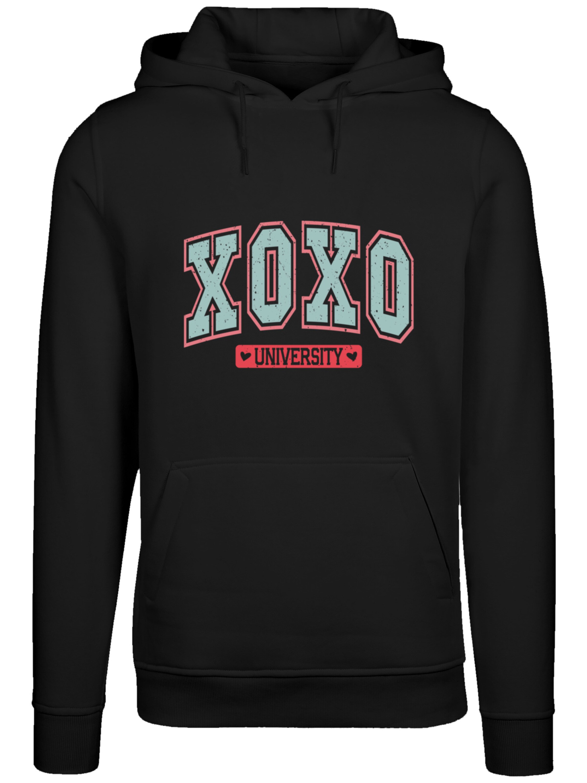 F4NT4STIC Sweatshirt 'Xoxo University Valentinstag' in Black: front