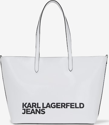 KARL LAGERFELD JEANS Чанта тип „торба“ в бяло: отпред