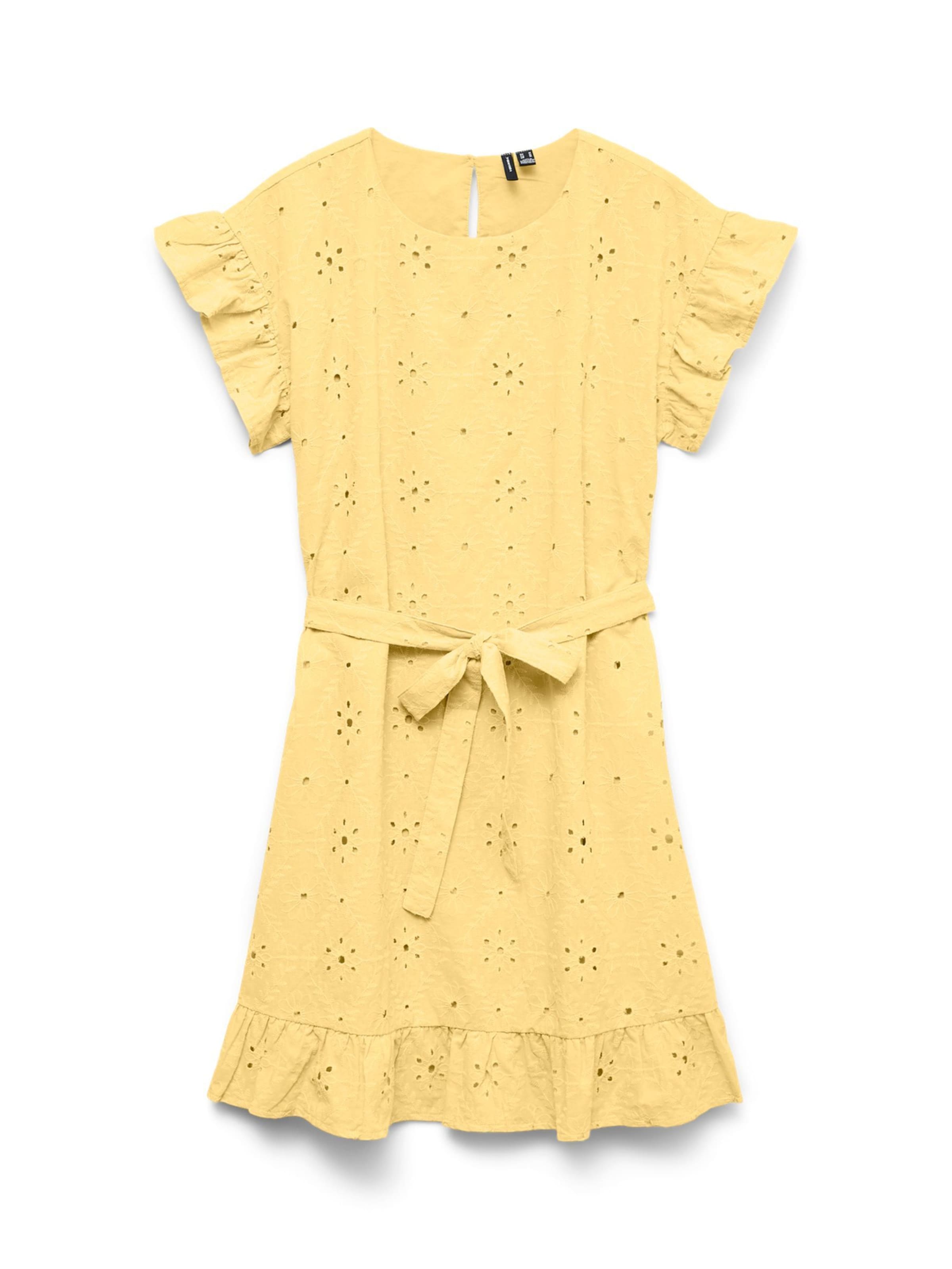 Vero Moda Girl Jurk 'VMEliza' in Geel: voorkant