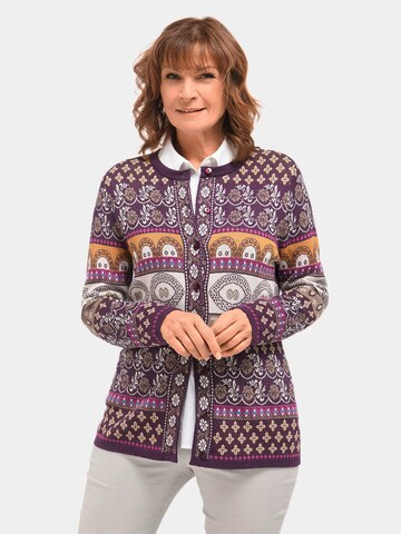 Goldner Knit Cardigan in Purple: front