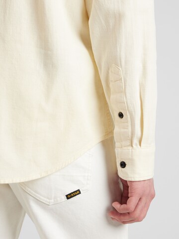 G-STAR Slim fit Button Up Shirt 'Marine' in Beige