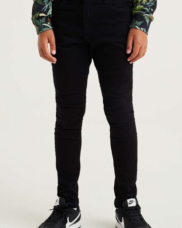 WE Fashion Skinny Jeans in Zwart: voorkant