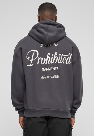 Sweat-shirt Prohibited en gris : devant