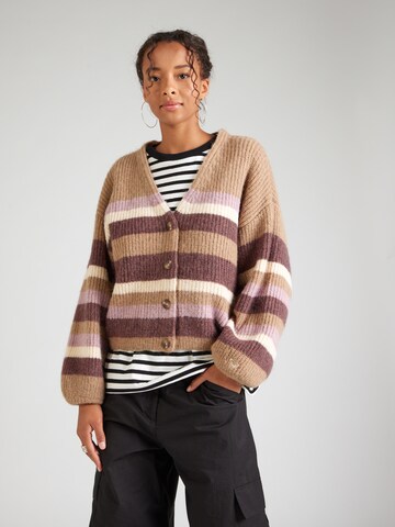 Cardigan 'MARBLE TILES' ROXY en marron : devant