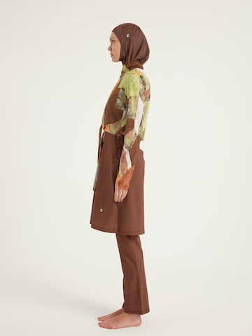 MARINA High neck Swimsuit in Brown
