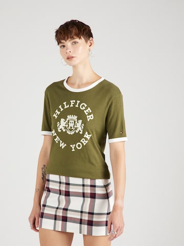 TOMMY HILFIGER T-shirt i grön: framsida