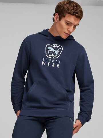 PUMA Athletic Sweatshirt in Blue: front