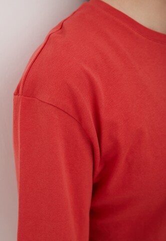 Finn Flare Rundhals-Shirt 'Basic' in Rot