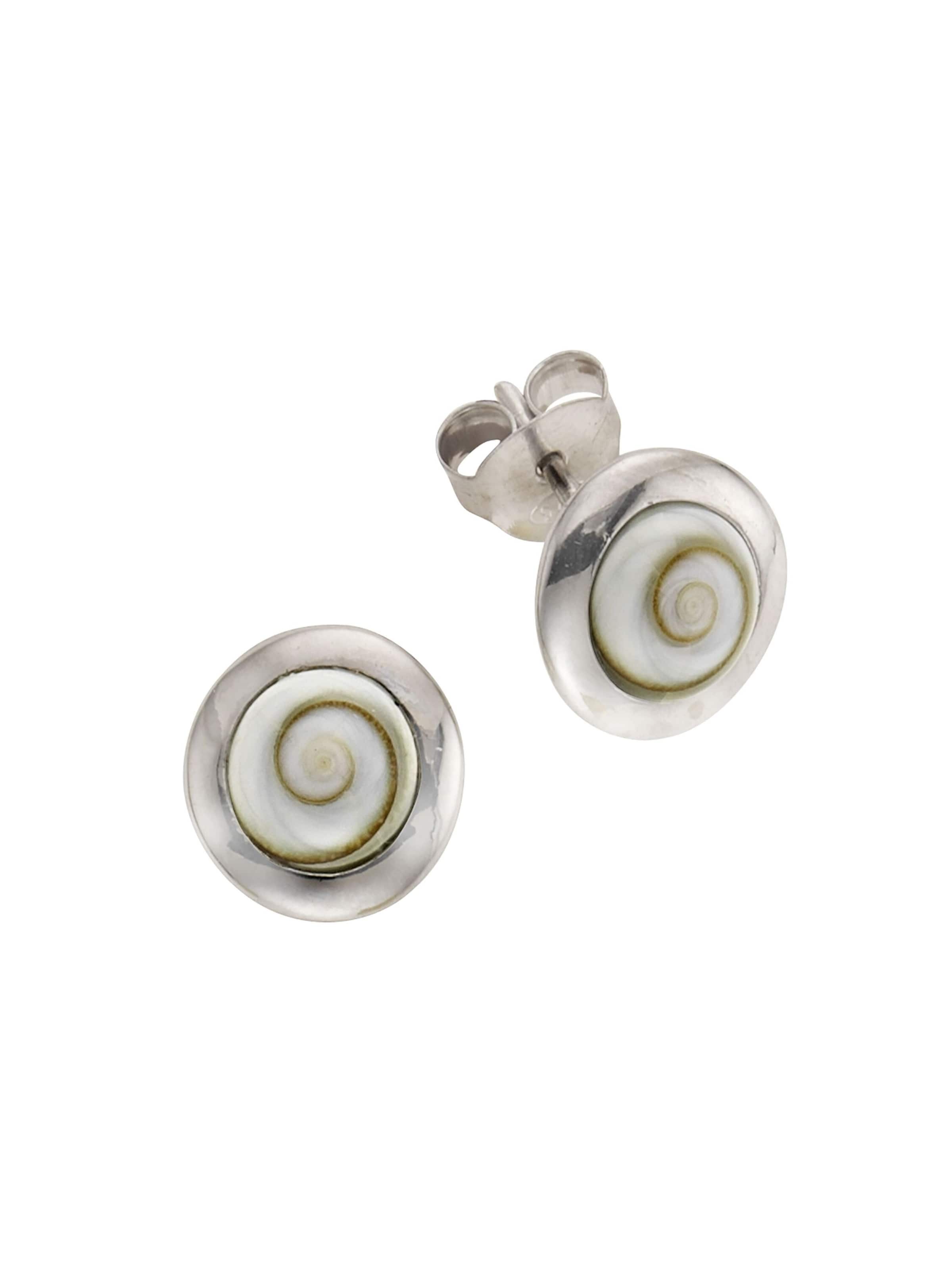 Boucles d'oreilles Zeeme en blanc : devant