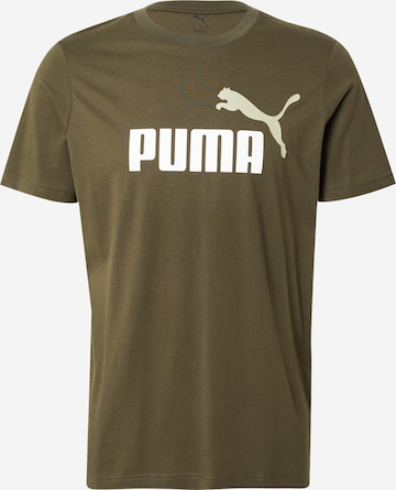 PUMA Majica 'Ess No.1' | zelena barva: sprednja stran