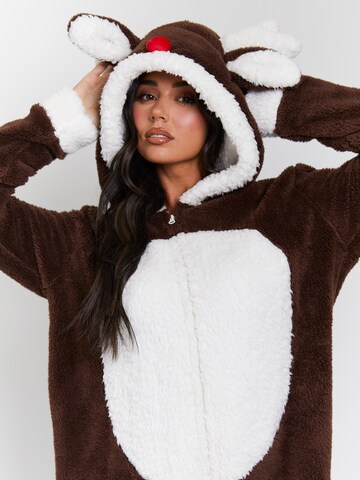 Loungeable Pajama 'Reindeer' in Brown