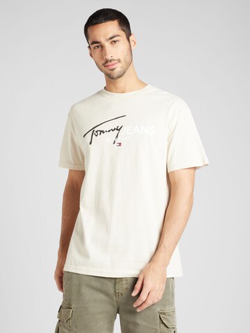 T-Shirt TOMMY HILFIGER en beige : devant