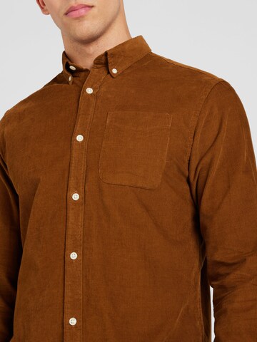 JACK & JONES Slim Fit Hemd 'JJECLASSIC' in Braun
