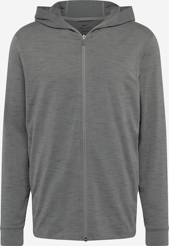 NIKE - Sudadera con cremallera deportiva en gris: frente